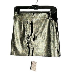 Free People Reversible Sequin Mini Skirt Zippered Back Size 2